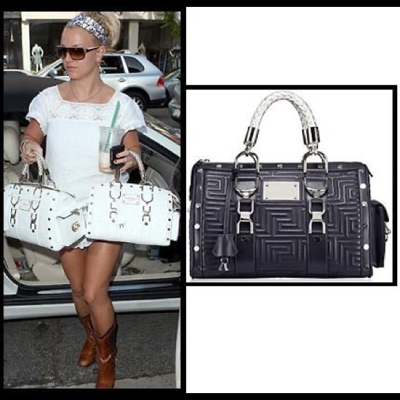 Gianni Versace Snap Out Of It Madonna Black Patent Bag